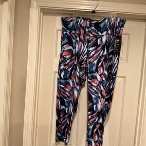 IDEOLOGY Plus Size Painterly Black Printed 7/8 Length Leggings Size 3X NWT